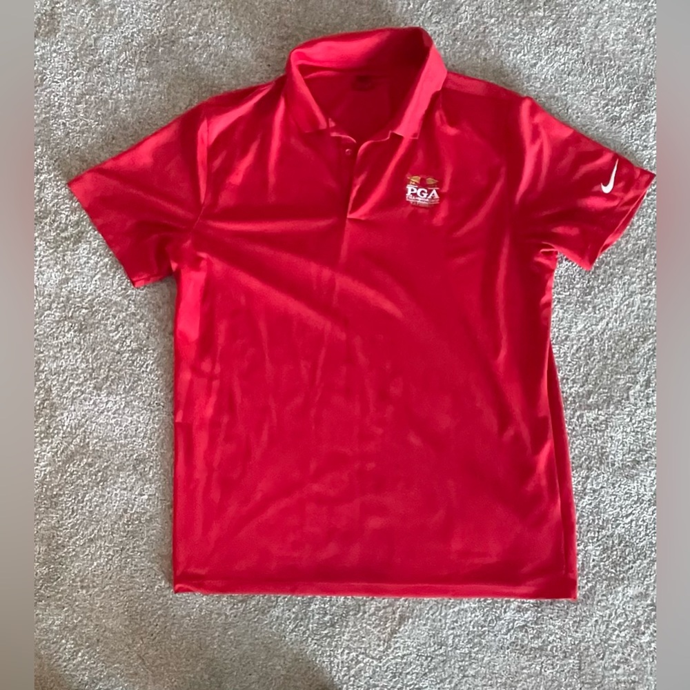 Red Nike golf shirt PGA